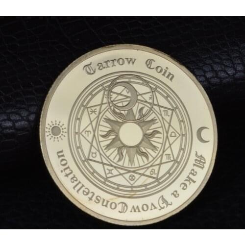 Gold-plated Silver-plated Tarot Card Constellation Lucky Love Wishing Divination Coin