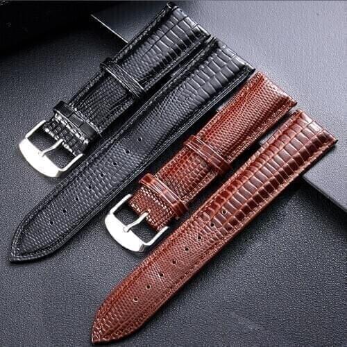 Fashion Leather Watchband Lizard Pattern Pin Buckle Watch Strap For Women and Man Watch Band 12mm 14mm 16mm 18mm 20mm 22mm 24mm