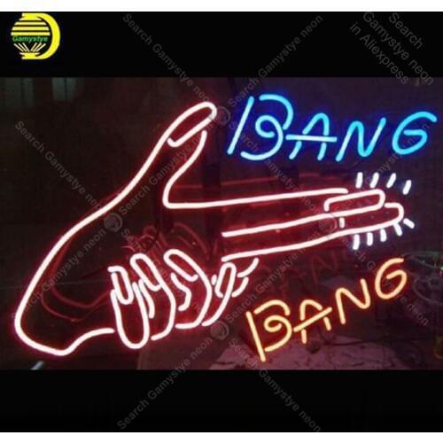 Bang Bang Hand Neon Sign Display GLASS Tube Affiche Decor Shop Window icons light Handcraft Publicidad anuncio luminoso Dropship
