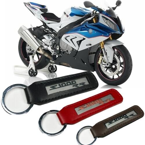 S1000RR Metal Leather Motorcycle Keychain Key Chain fits For BMW S1000 RR S 1000 RR 2004-2020 Key Holder Accessories