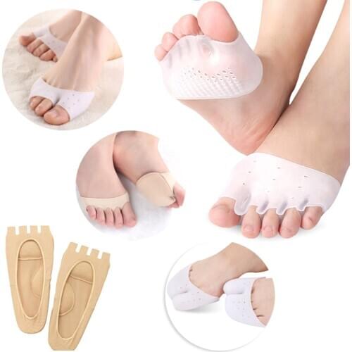 1Pair Silicone Forefoot Pads Shoes Insoles Pedicure Socks Toe Spacer Cushion Pad Finger Toe Separator Gel Pads Foot Care Tools