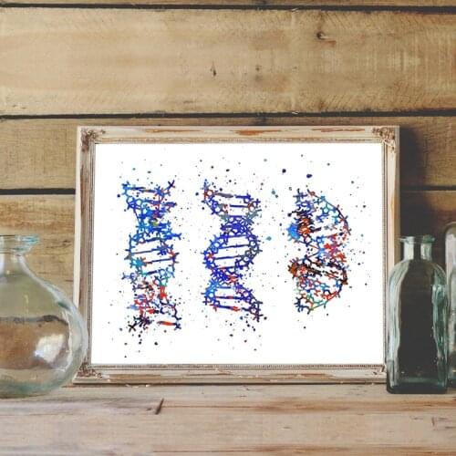 DNA Molecule Print Modern Medical Wall Art Canvas Painting Dna Structure Biology Poster Wall Picture Science Lab Office Decor