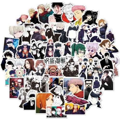 10/55Pcs Anime Sorcery Fight Stickers Jujutsu Kaisen Sticker For Computer Phone Guitar Refrigerator Suitcase Sticker DIY Decals