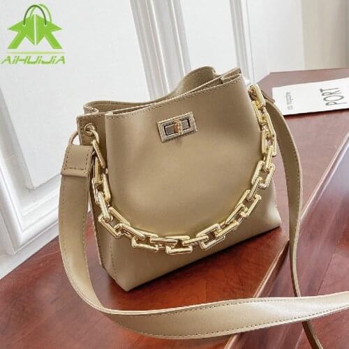 Fashion Chain Lady Handbag 2021 Summer New Brand Designer Women Shoulder Bag Luxury PU Leather All-match Bucket Messenger Bag