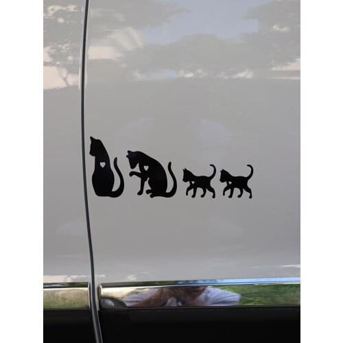 ZTTZDY 21.6*8.2CM Four cats Car Decal Lovely Kitty Vinyl Sticker Black/Silver ZJ4-0192