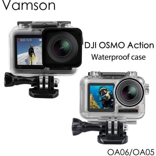 Vamson Waterproof Housing Case Shell Diving 60M Diving Protective for DJI Osmo Action Camera Case (Clear)-0A06
