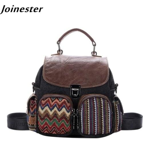 Women Denim Backpacks Vintage Casual Daypack for Female mochila School Satchel рюкзак Flap Bookbag Canvas Leisure Rucksacks