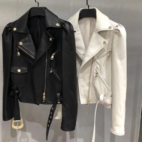Women Coats 100% Genuine Leather 2020 Fashion Lady Natural Sheepskin Long Sleeves Jackets High Quality Soft H910