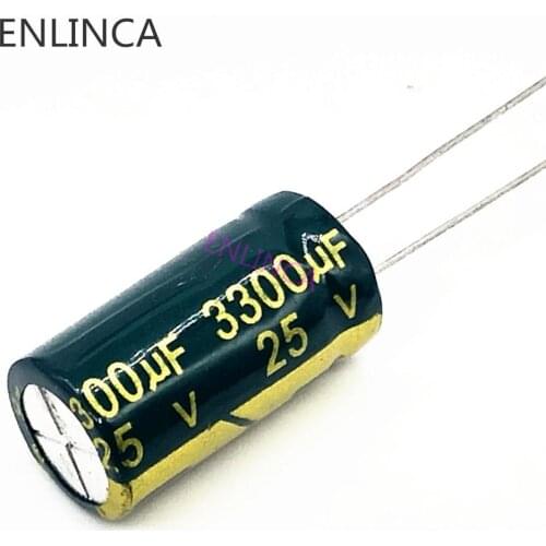 10pcs/lot h053 25V 3300UF Low ESR/Impedance high frequency aluminum electrolytic capacitor size 13*25 3300UF25V 20