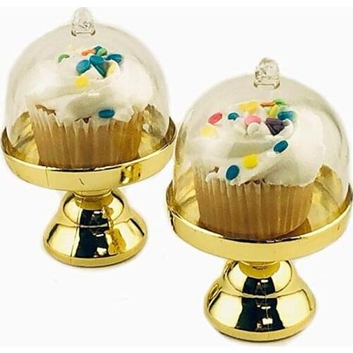 12pcs DIY Mini Cake Stand Chocolate Cupcake Candy Display Plate Lid Birthday Wedding Halloween Christmas Party Supplies