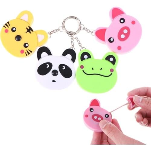 150cm/60" Cute Retchtable Tape Measures Kawaii Animal Roll Ruler Automatic Measuring Tape Keychain Household Random 1 Pc