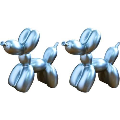 2pcs Resin Countertop Balloon Dog House Christmas Decorations Toys Set for