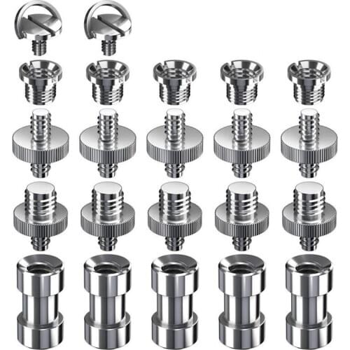 22 Pcs Tripod Screw Adapter Converter Ring Screw Pack(1/4 male to 1/4 male, 1/4 male to 3/8 male,1/4 female to 3/8 male,1/4 fema