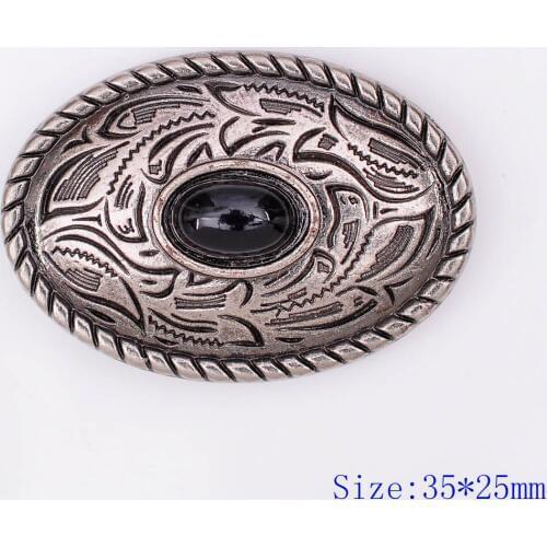 10X 35X25MM Western Antique Sliver Black Turquoise Engraved Saddle Tack Belt Prairie Dust Oval Conchos