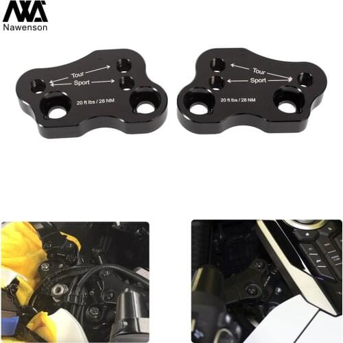 Black Motorcycle Handlebar Riser Relocation Adapters Aluminum Mounts Extension Kit for GL1800 2018-2019