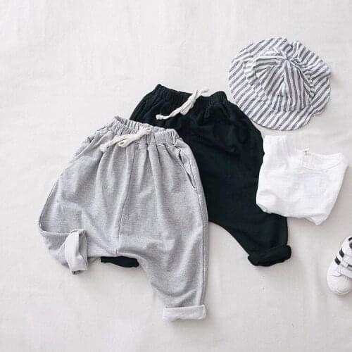 Spring Autumn Kids Pants Kids Leggings Boys Girls Casual Pants Kids Clothing Cotton Big PP Trousers Toddler Boys Harem Pants