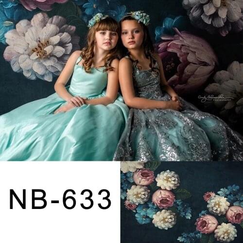 Old master flower backdrop for photography studio newborn portrait photo shoot backdrop for photo flowers photophone polyester