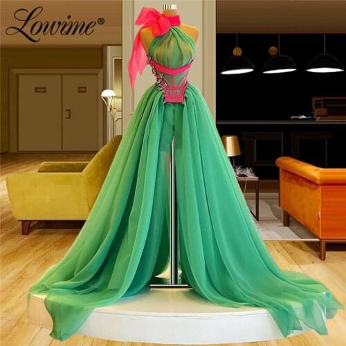 Robes Green Party Dress Long Prom Dresses 2021 Custom Made Crystals A Line High Neck Evening Gowns Plus Size Vestidos De Festa