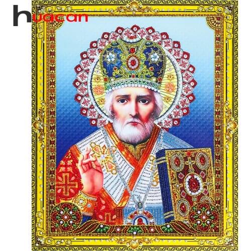 Huacan 5D Diamond Painting Icons Special Shaped Diamond Embroidery Religion Home Decor 40x50cm