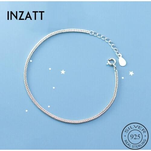 INZATT Real 925 Sterling Silver Minimalist Bracelet For Fashion Women Party Fine Jewelry Bohemian Accessories Gift