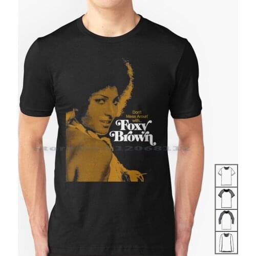 Foxy Brown Classic T-Shirt T Shirt 100% Cotton Foxy Brown Pam Grier Jackie Brown 70s Sexy Vintage Womens Blaxploitation Retro