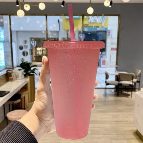 Creative Straw Cup Sequined Glitter Cup Colorful Coffee Juice Straw Mug Simple