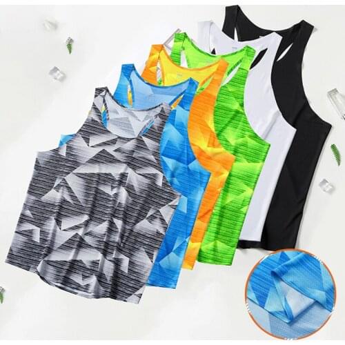 Summer Camouflage Selling Fashion Mens Sports Running Sleeveless Quick Drying Vest Leisure Basketball Training Mens Top