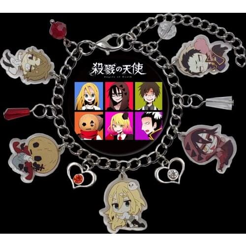 Cute Original Acrylic Charm Game Anime Angels of Death Chain Bracelet For Women Men Girl Boy Heart Pagoda Bead Lovers Gift