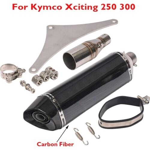 Motorcycle Exhaust Muffler Baffle Escape Tip System Connection Link Pipe Section Slip on for Kymco Xciting 250 300