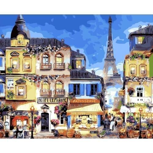 DIY Digital Painting By Numbers hotel oil painting mural Kits Coloring Wall Art Picture Gift frameless