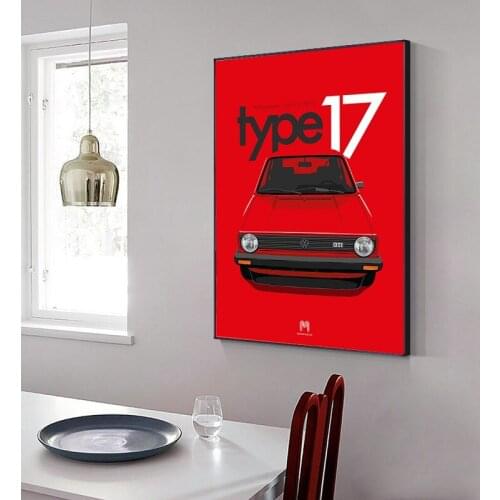 Type 17 Car F1 Racing Sport Cars Wall Art Poster and Prints Oil Canvas Painting For Home Living Room Decor
