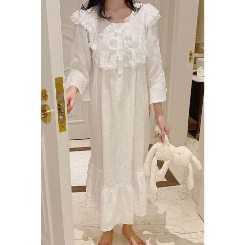 Night Dress Nightgown Women Girl Cotton Women White Sleepwear Summer Dress