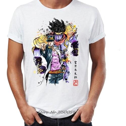 New Men T Shirt Summer Cotton Jojos Bizarre Adventure Jojo Manga Anime Awesome Artwork T-shirt Printed O-neck Tee Shirts
