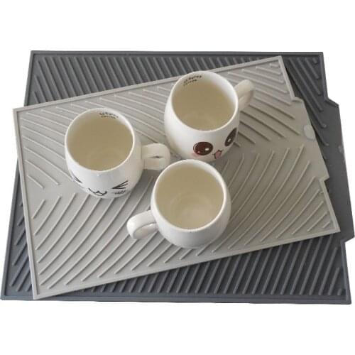 New Large Dish Drying Mat Premium Heat Resistant Silicone Tableware Dishwaser Safe Pad Dinnerware Table Mat Placemat 41*33cm