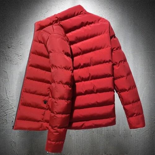 Autumn Jacket Men Casual Coat Puffer Jacket Solid Color Outwear Men Cotton Padded Jacket Fashion Clothing Men Warm Coat