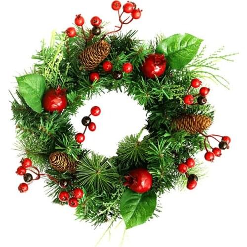Christmas Wreath Berry Wreath Floral Front Door Rustic Wreath Flocked with Mixed Decorations Christmas Decorations