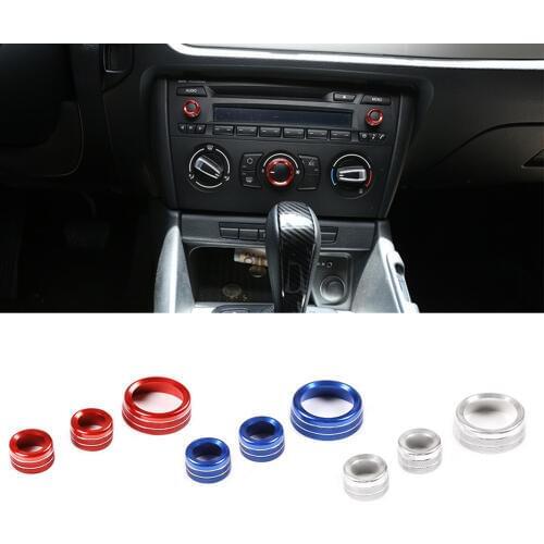 Car Volume Air Conditioning Knobs Audio Control Button Knob ring cover trim For BMW X1 E84 2012-2015 ( only Stylish edition)