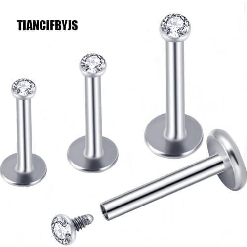TIANCIFBYJS 10pcs surgical Steel Nose Lip Rings Body Piercing For Women Punk Earring Tragus Helix Cartilage Labret Rings