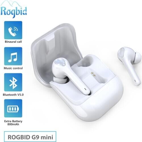 Rogbid G9F mini TWS Bluetooth 5.0 Earphones 800mAh Charging Box Wireless Headphones Stereo Sports Earbuds Headsets With Dual Mic