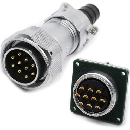 WEIPU WY28 TI+Z M28 2 3 4 7 10 12 16 17 20 24 26 Pin Waterproof Electrical Connector Wire To Board Square Panel Mount Adapter