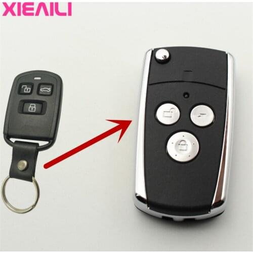 XIEAILI OEM 3Button Modified Flip Folding Remote Key Case Shell For Hyundai Sonata Key Fob Case S163