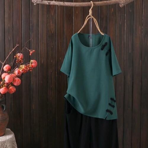 Plus size O-Neck Black buckle women tshirts 2021 new summer causal green red Short sleeve ladies t shirts female tops t-shirts