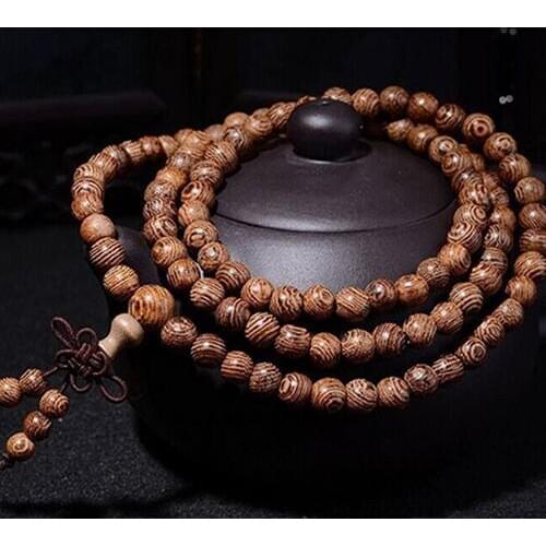 Women Men 8mm Natural Wooden Bead Buddhist Prayer Mala Necklace Bracelet Gift Jewelry Multilayer Yoga Rosary Wood Beads Bracelet