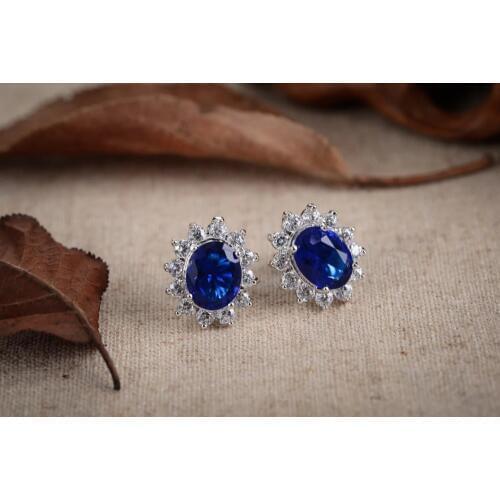 Earrings for women sterling--jewelry Studs 925 Sterling GOOD FORTUNE Natural Green GEM EarringsCZ Luxury Ms. girl Wedding