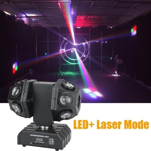 12Pcs Led RGBW Double Head Dj Led Lazer 2 IN 1 Moving Head Light Unlimited Rotate Good Effect Use For Party KTV Night Club Bar