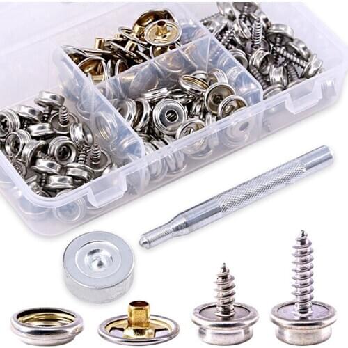 120-Pieces Stainless Steel Marine Grade Canvas and Upholstery Boat Cover Snap Button Fastener Kit