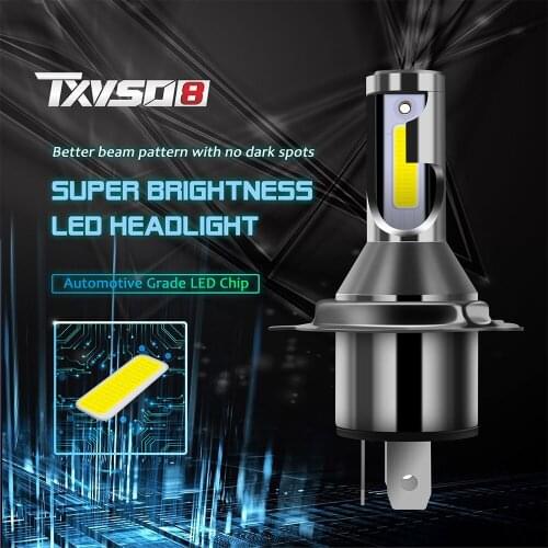 2PCS Latest Diode Lamp H4 LED Headlights for Car MINI 9003/HB2 Hi/LO Universal Auto COB 6000K Light 55W/Bulb 26000LM Led