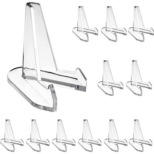 25Pcs Coin Holder Mini Clear Acrylic Transparent Easel Stands Coin Display Easel Post Card Display Storage Rack