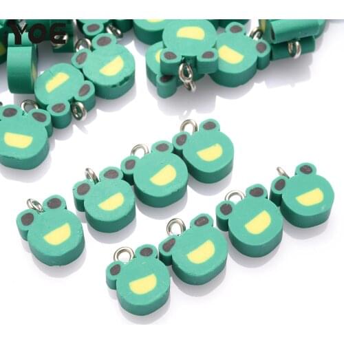 30/50/100pcs Green Frog Beads Animal Polymer Clay Beads Clay Spacer Beads For Jewelry Making DIY Bracelet Necklace