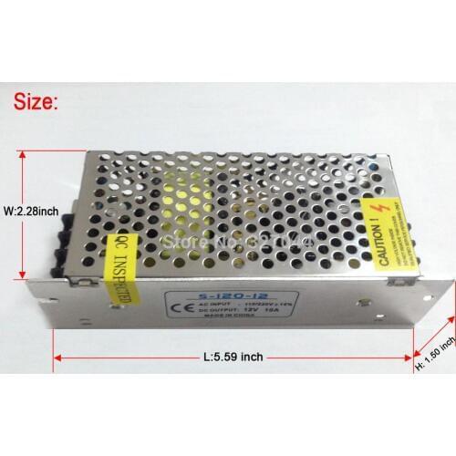 30pcs 12v dc 120w 10A slim body led strip transformer switching power supply LED power supply 12V 10A 120W transformer